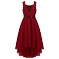 thumbnail image 2 of Alvivi Kids Girls Sequins Party Dress Formal Wedding Bridesmaid Prom Gown 4-16 Burgundy 8, 2 of 6