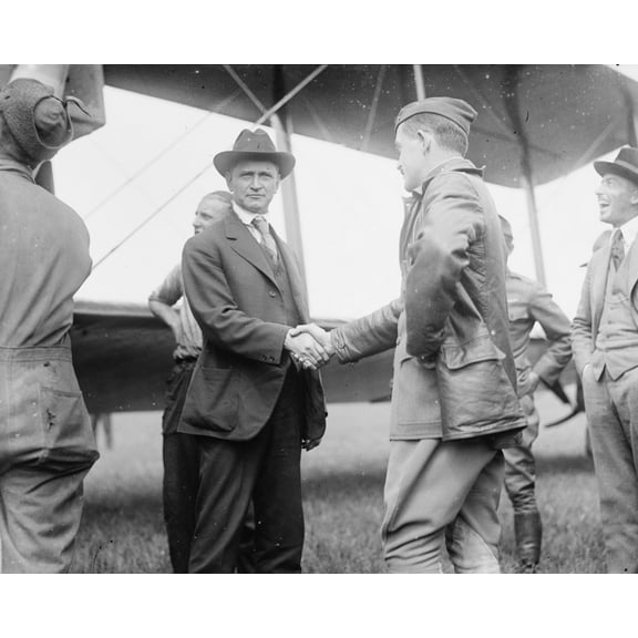 Print: Maj. Scanlon, Commander At Bolling Field, Greets Mr. Lawson Upon