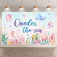 thumbnail image 2 of 7x5FT Under The Sea Theme Beautiful Photography Backdrop Watercolor Ocean Underwater World Tropical Fish Coral Background Kids Party Decoration Baby Shower Photo Props, 2 of 3