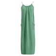 thumbnail image 4 of vigerkar Backless Cami Dresses for Women Sleeveless Open Back Lounge Linen Dress Beach Vacation Maxi Sundress with Back Tie (Green, L), 4 of 5