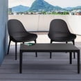 thumbnail image 2 of Compamia Sky 3 Piece Patio Conversation Set in Black, 2 of 4