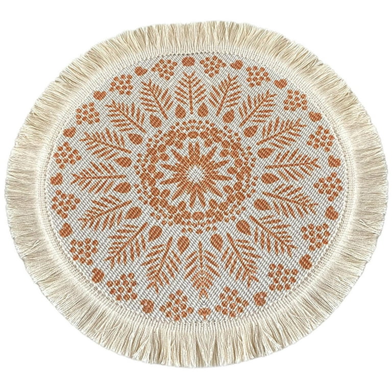 Mosey Table Mat Anti-wear Bohemia Non-slip Placemats Decorative Useful for  Dorm