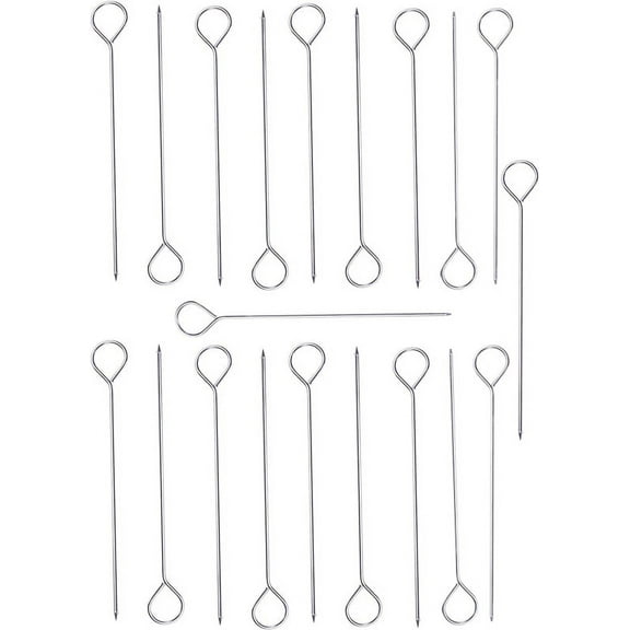 Happon 20 pcs 12 inches Turkey Lacers for Trussing Turkey,Stainless Steel Skewers Turkey Pins for Trussing Turkey and Poultry