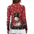 thumbnail image 2 of Yuyamidu Snowman Women's Golf Shirts Red Christmas 1/4 Zip Long Sleeve Collared Tennis Golf Shirts Athletic Shirts Tennis Top Size 2XL, 2 of 8