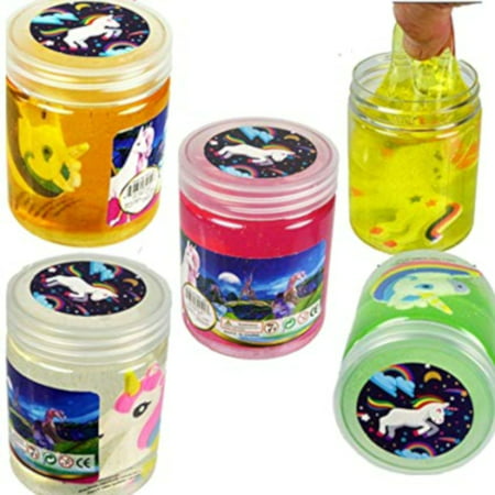 2-Large Size Unicorn Crystal Mud Slime Assorted Color with Unicorn (Best Smile In The World)