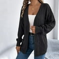 thumbnail image 2 of Tawop Woman's Cardigans Autumn Casual Solid Colour Skeleton Long Sleeve Sweater Cardigan Tops Black L, 2 of 7