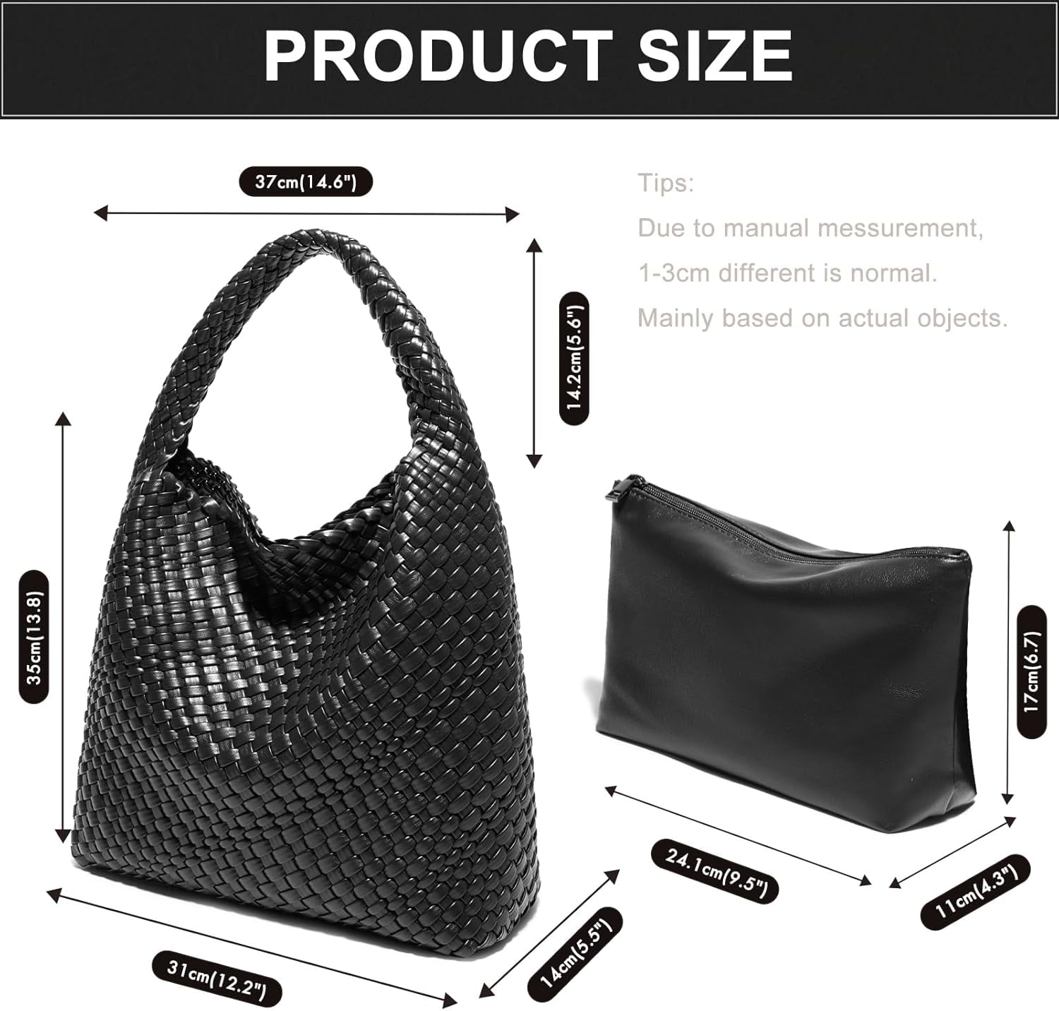 Woven Bag Purses and Handbags Woven Vegan Leather Bag For Women Woven Tote Bag Shoulder Bag Top-Handle Bag With Purses