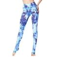 thumbnail image 3 of SLADYGLD Women High Waisted Tie-Dyed Gradient Printed Stirrup Leggings, 3 of 7