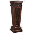 thumbnail image 1 of Pulaski Faux Metal Inlay Accent Pedestal in Nugget Brown Finish, 1 of 7
