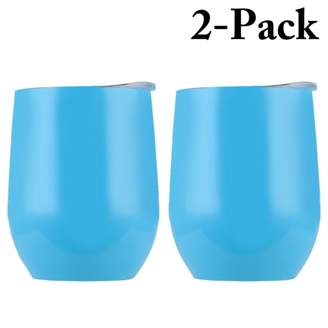Coofit 2 Pcs Verres à Vin en Acier Inoxydable Isolés Verres à Bière avec Couvercle