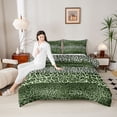 thumbnail image 4 of Castle Fairy Green Leopard Print Queen Comforter Set,Animal Print Bedding Comforter Set, 4 of 8