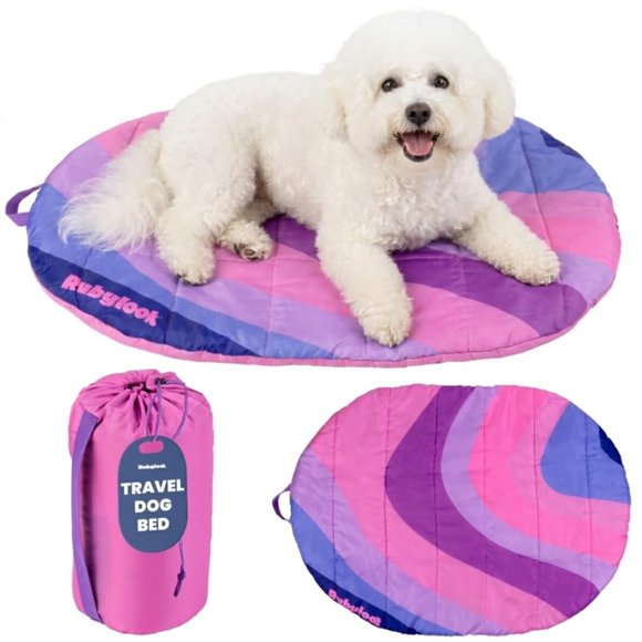 Cama para perros rubyloo 76 × 56 cm Plegable y Compacta Rosa