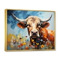 thumbnail image 2 of Designart "Countryside Palette Cow I" Animals Floater Framed Canvas Print, 2 of 7