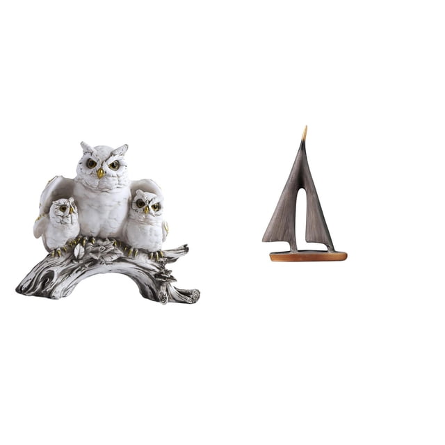 Figuras de búho, escultura de de resina, estatua en miniatura, artesanías de animales artificiales, diseño moderno, ligero, adecuado para regal