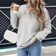 thumbnail image 5 of Sudadera Informal para Mujer, Cuello Redondo, Larga, Bloque de Color, Holgada, Tops Casuales de Moda para Otoño Gris XL, 5 of 10