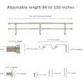 thumbnail image 3 of eTeckram 5/8" Double Curtain Rod with Nerveux Finials,Pewter,84‘’-120‘’, 3 of 6