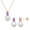 Purple, variant on Women's Cultured Freshwater Pearl Created Ruby Sterling Silver Earrings Pendant Set - 18 in