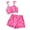 Z12Hot Pink, variant on Utlike Girls 2 Pcs Outfits Set Kids Toddler Baby One Shoulder Sleeveless Ribbed Vest Tops Flower Print Shorts Pants 2Pcs Set Children Shorts Set Size 4 Years-5 Years