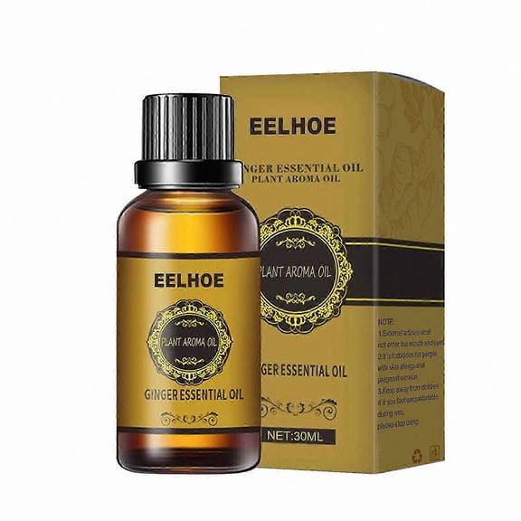 Pure Natural Ginger Oil for Lymphatic Drainage and Anti-Cellulite Massage, 100% Organic Tummy Slimming Solution