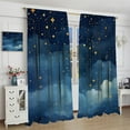 thumbnail image 4 of Stars Clouds Curtains, Watercolor Gold Shining Constellations Night Sky Pattern for Room Window Decor, Rod Pocket Print Blackout Drapes for Living Room Bedroom Kitchen 2 Panel Set 21"W X 54"L, 4 of 6