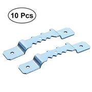 10PCS Double Hole Hanging Picture Painting Mirror Frame Saw Tooth Hook Hanger with Screws (Silver)