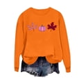 thumbnail image 2 of TKLPEHG Womens Thanksgiving Shirts Pumpkin Maple Leaf Fall Graphic Tops Long Sleeve Crew Neck Loose Casual Sweatshirt Fashion Daily Wear Pullover (Orange,M), 2 of 6