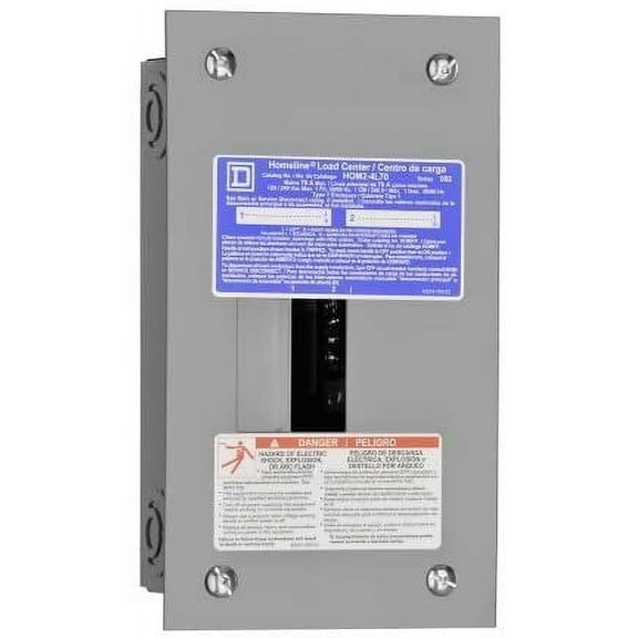 Square D Homeline Main Lugs Load Center - 70 Amp 2-Space Indoor with Cover