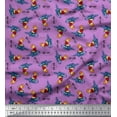 thumbnail image 1 of Soimoi Modal Satin Fabric Text,Rugby Ball & Bird Cartoon Printed Craft Fabric by The Yard 42 Inch Wide, 1 of 3