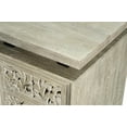 thumbnail image 3 of Taran Designs Fillian 3-drawer 1-door Floral Carved Solid Wood Desk in Gray, 3 of 7