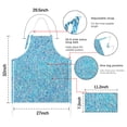 thumbnail image 7 of Blue White Tie Dye Textured Pattern Apron-Garden Aprons for Women with Pockets-Cotton Linen Waterproof Kitchen Cooking Gardening Aprons Adjustable for Kitchen,Cooking,BBQ and Salon 33x27 Inch, 7 of 7