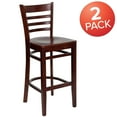 thumbnail image 2 of Flash Furniture 2 Pack HERCULES Series Ladder Back Mahogany Wood Restaurant Barstool, 2 of 7