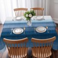 thumbnail image 3 of Haze Blue White Ombre Table Cloth Waterproof Tablecloths, Vintage Gradient Striped Aesthetics Tablecloth Dining Table Cover for Kitchen Party Tabletop Outdoor, Rectangle Tablecloth 52x70 Inch, 3 of 9