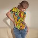 thumbnail image 3 of Balery Dancing African Womens Body de cuello redondo de manga corta para mujer Tops de manga corta Tops básicos-Small, 3 of 7