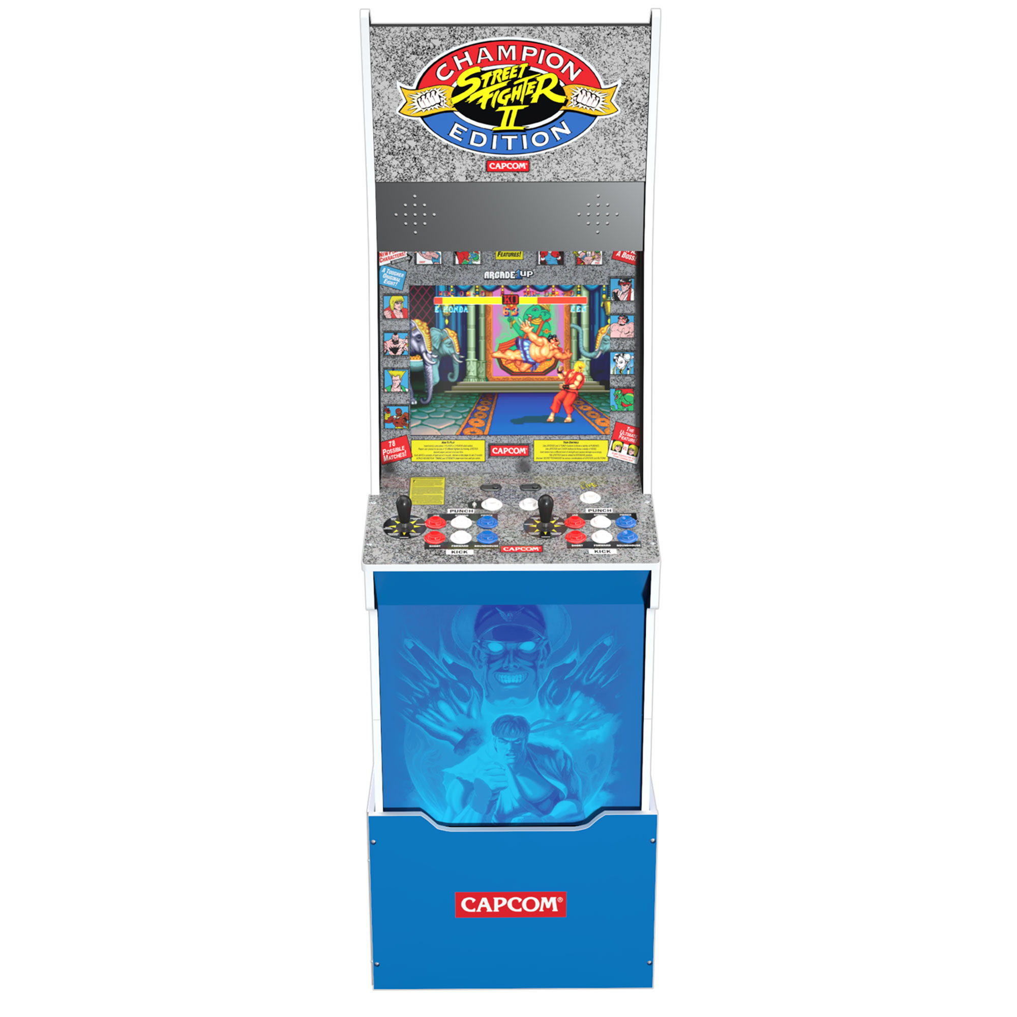 Arcade1Up Street Fighter II Champion Edition Big Blue Arcade Machine with Stool - image 3 of 8