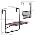 thumbnail image 3 of Outsunny Table Suspendue de Balcon, Pliable et Réglable pour Patio, Jardin, Noir, 3 of 10