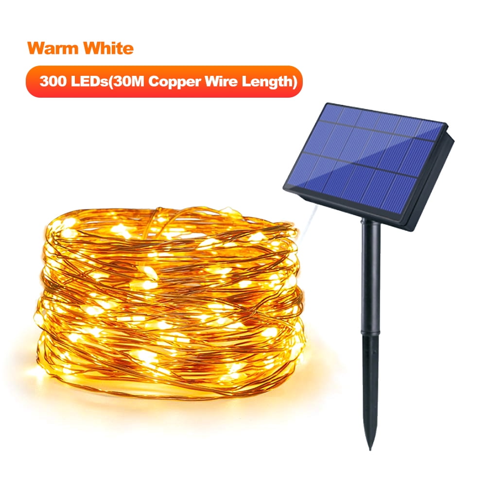 Details about   LED Solar Power Copper Wire Fairy String Lights Garden Wedding Party Warm White 