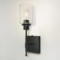 HYMELA Battery Operated Wall Sconce Light Fixtures with Glass Shade Wall Lamp for Bathroom Hallway Mirror,Bulb Included
