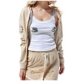 thumbnail image 3 of Women's Tanks Lightweight Ribbed Print Vest for Everyday Wear Blue S, 3 of 4