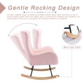 thumbnail image 5 of Ucloveria Small Rocking Accent Chair, Uplostered Glider Rocker Armchair for Baby Nursery, Comfy Side Chair for Living Room, Bedroom (Pink), 5 of 8