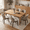 Brown, variant on Firmoz Upholstered Dining Chairs Set of 2, Modern Fabric Kitchen Side Chairs with Wood Legs, Brown