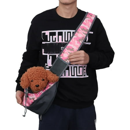 COOPHYA 1Pack Pink Cloth Sling Bag for Small Dogs and Cats Secure Handbag to Carry Dog
