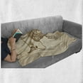thumbnail image 6 of Zodiac Taurus Soft Flannel Fleece Throw Blanket, Hand Drawn Bull with Ornaments Vintage Antique Design, Cozy Plush for Indoor and Outdoor Use, 60" x 80", Brown and Sand Brown, by Ambesonne, 6 of 6
