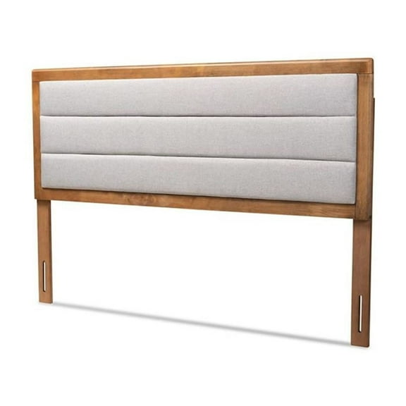 Bowery Hill Modern Wood Full Size Headboard in Light Gray/Walnut Brown