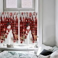 thumbnail image 4 of Snowman Christmas Red Black Kitchen Curtain 2 Panels Curtains 45 Inch Length, Xmas Elk Snowflake Tree Leaves Plaid Curtains Rod Pocket Curtains Window Drapes Treatment Window Cafe Curtains, 4 of 5