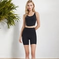 thumbnail image 3 of Women's Scoop Neck Cropped Sports Tank Top with Thin Straps - Small, Black, 3 of 6