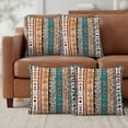 thumbnail image 6 of Set of 2 Bohemian Patterns Pillow Covers 16x16 Inch, Coloed Seamless Stitching Decorative Throw Pillow Cases Cotton Cushion Covers for Sofa Couch Bed Living Room Bedroom Home Decor, 6 of 9