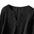 thumbnail image 5 of GZWYHT Womens Summer Tops Boho Tops Linen Shirts Cotton Gauze Tops Linen Tops Gauze Tops for Women Cotton Linen Tops Linen Blouses Tops for Women Trendy Peasant Tops Embroidered Shirts Black 3XL, 5 of 9