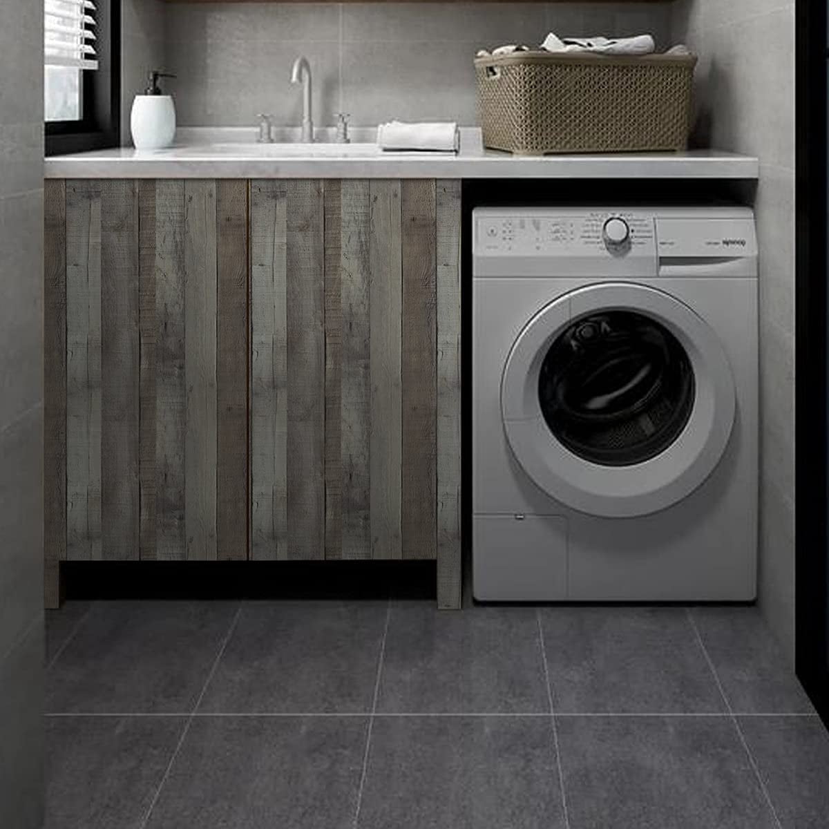 UMIGGEE Wood Wallpaper Peel and Stick Wallpaper 17.7" x 118" Faux Wood Plank Wallpaper Distressed Reclaimed Wood Wallpaper Plank Self Adhesive Contact Paper Adhesive Backing Easy to Clean