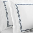 thumbnail image 6 of Superior Harrison Embroidered Cotton Duvet Cover Set, Full/Queen, White/Navy Blue, 6 of 10