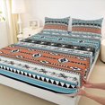 thumbnail image 4 of jejeloiu Aztec Geometric Pattern Bed Sheets Kids,Tribal Bull Skull King Sheets,4 Pieces, 4 of 6